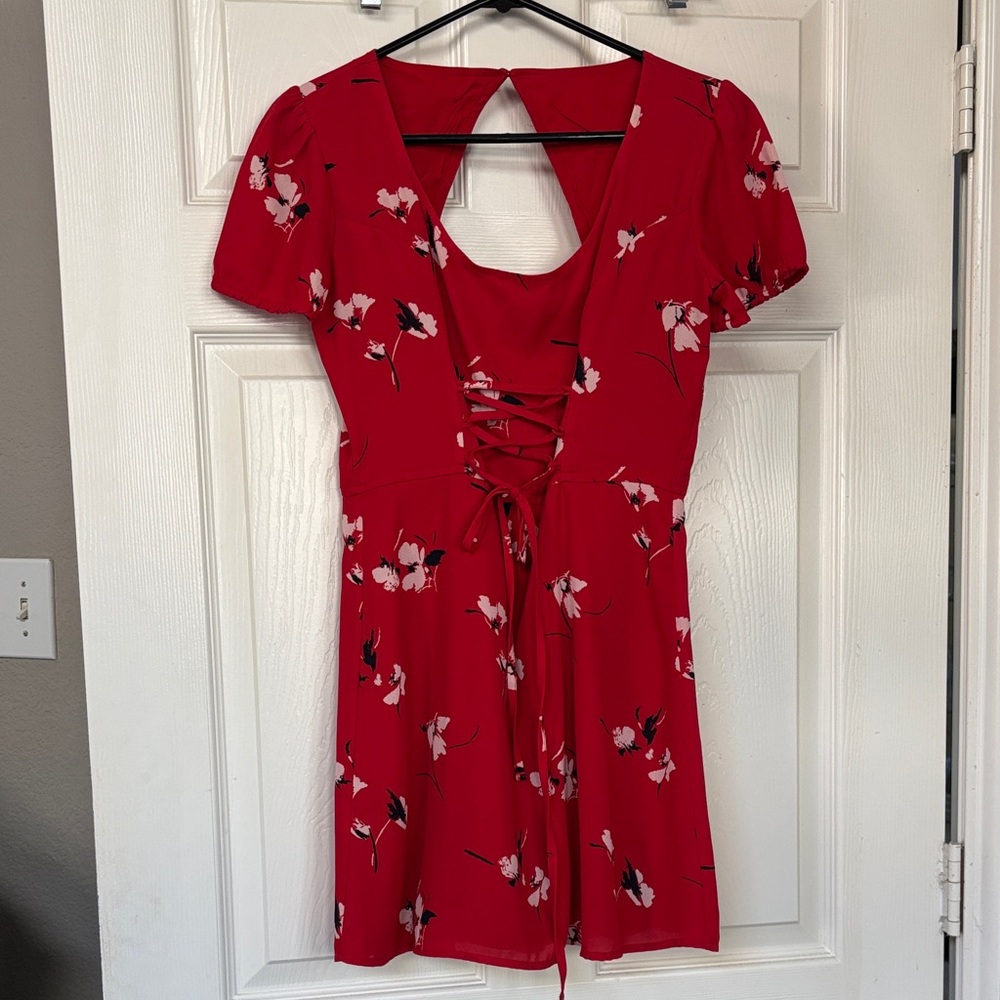 Abercrombie & Fitch Red Floral Mini Dress